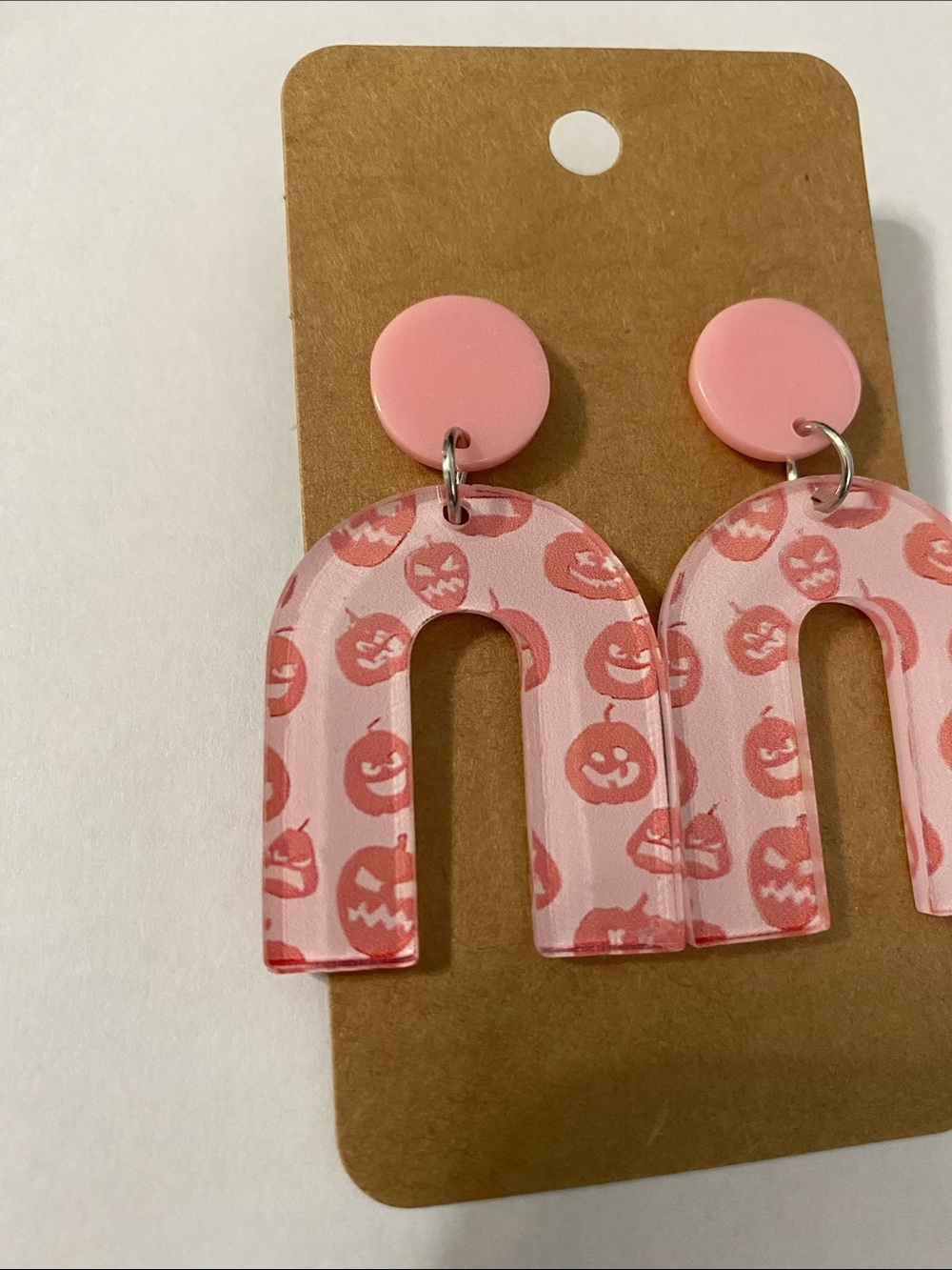 Pumpkin Light Pink Earrings - Picture 3 of 3